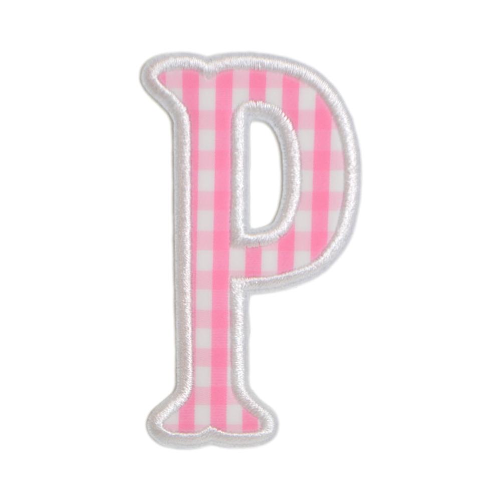 Gingham Pink Appliqué Letters *2 Pc Pre-Pack* Letter P