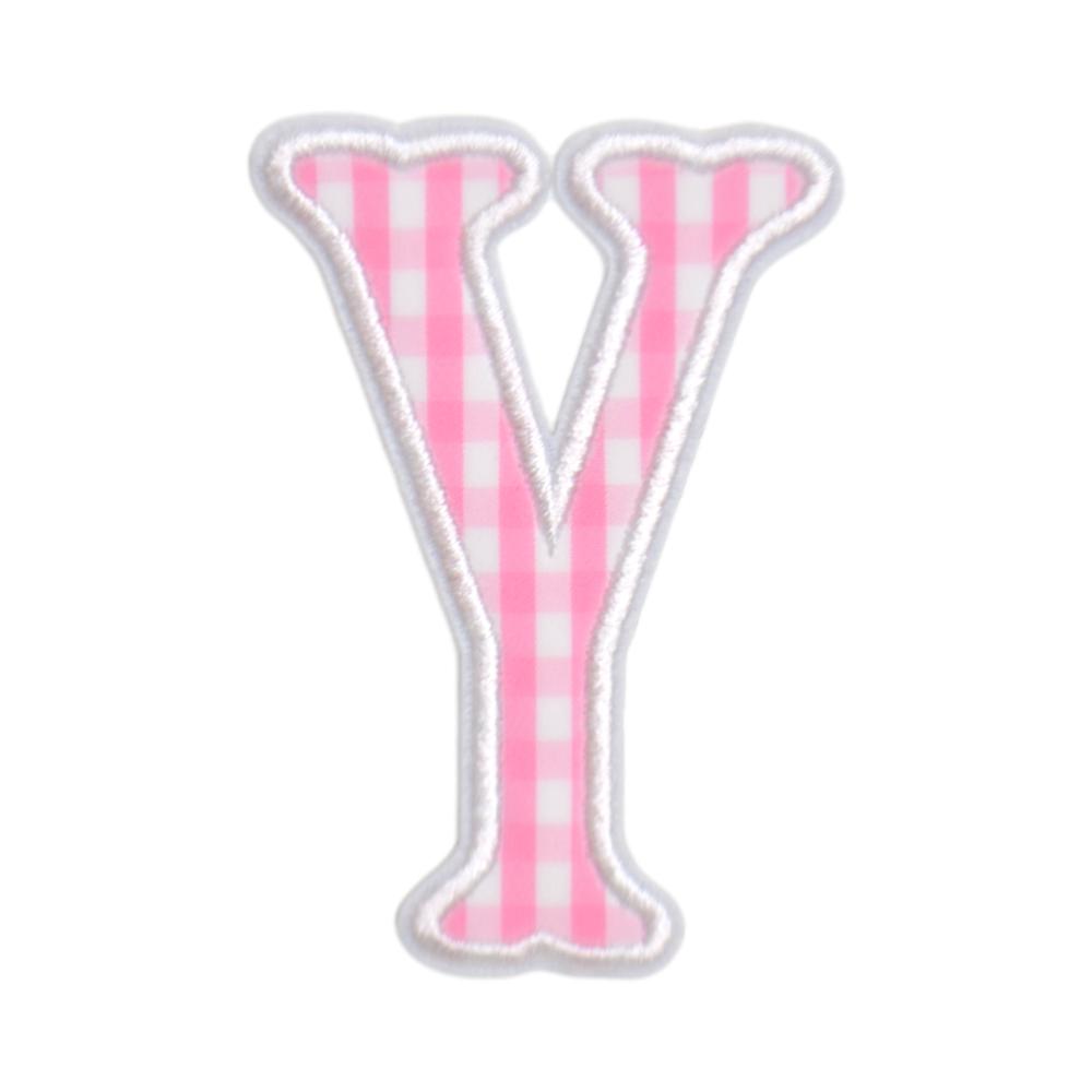 Gingham Pink Appliqué Letters *2 Pc Pre-Pack*