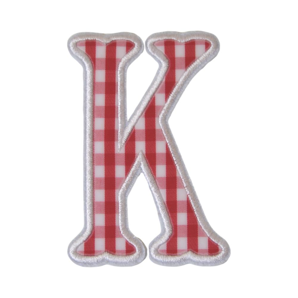 Gingham Red Appliqué Letters *2 Pc Pre-Pack* Letter K