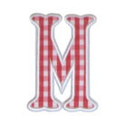 Gingham Red Appliqué Letters *2 Pc Pre-Pack* Letter M