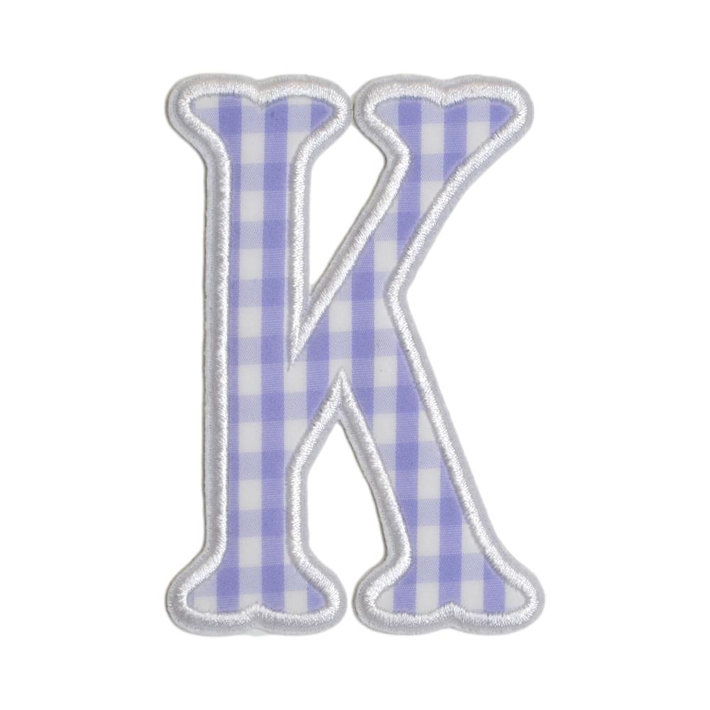 Gingham Lilac Appliqué Letters *2 Pc Pre-Pack* Letter K