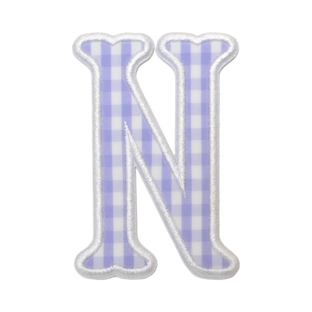 Gingham Lilac Appliqué Letters *2 Pc Pre-Pack* Letter N