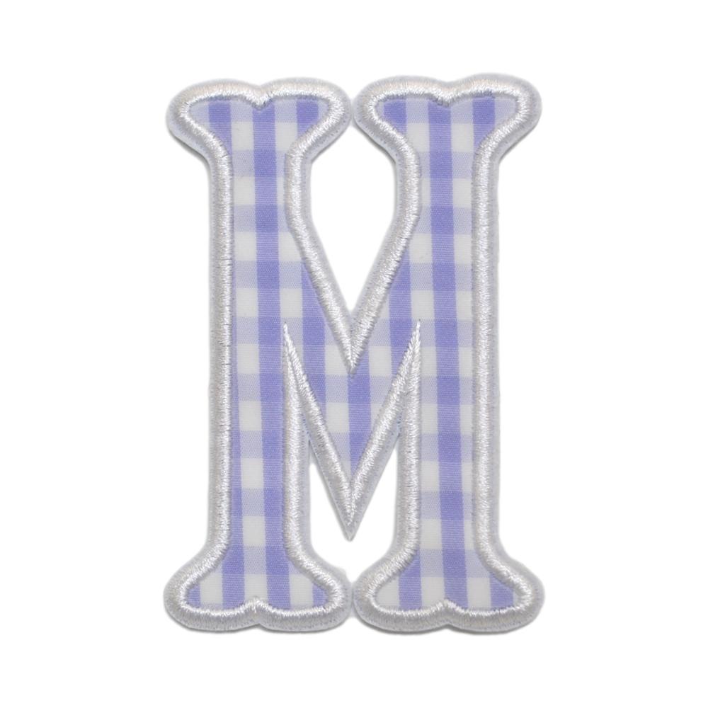 Gingham Lilac Appliqué Letters *2 Pc Pre-Pack* Letter M