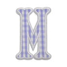 Gingham Lilac Appliqué Letters *2 Pc Pre-Pack* Letter M