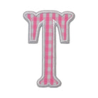 Gingham Pink Appliqué Letters *2 Pc Pre-Pack* Letter T