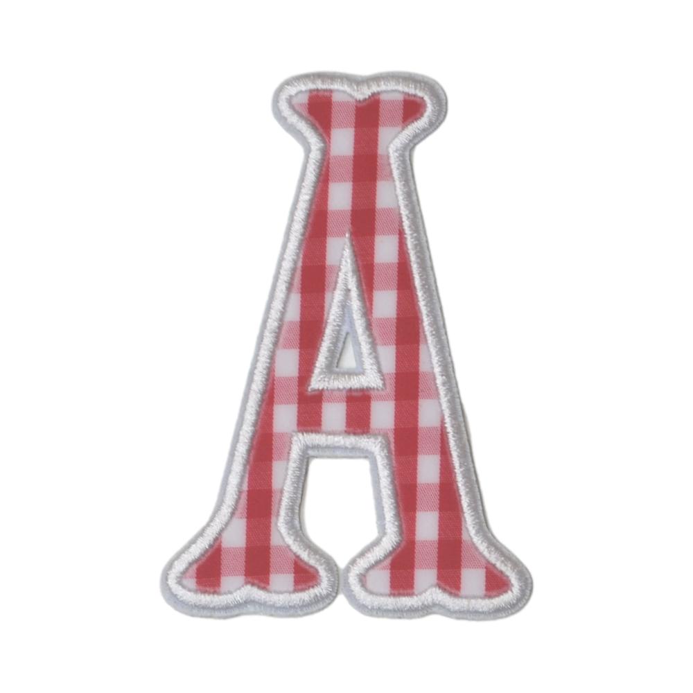 Gingham Red Appliqué Letters *2 Pc Pre-Pack* Letter A