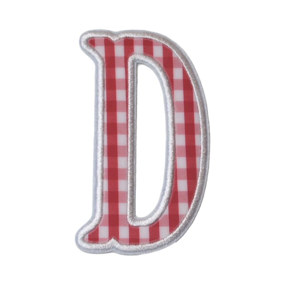 Gingham Red Appliqué Letters *2 Pc Pre-Pack* Letter D