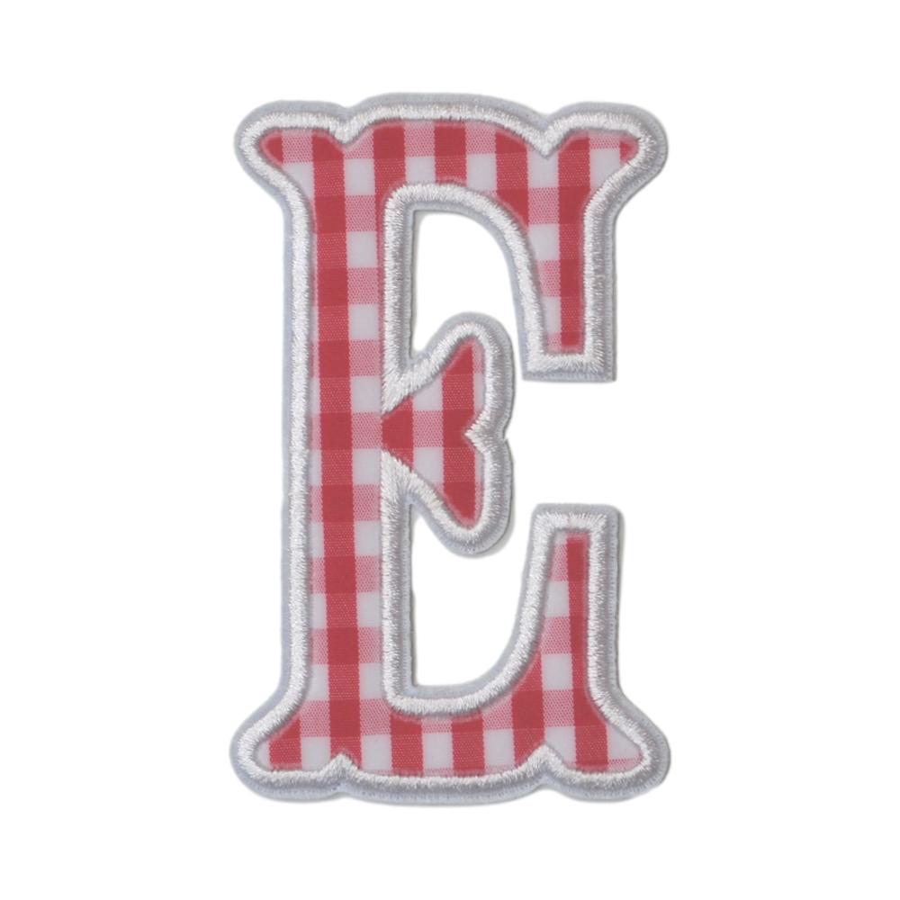 Gingham Red Appliqué Letters *2 Pc Pre-Pack* Letter E