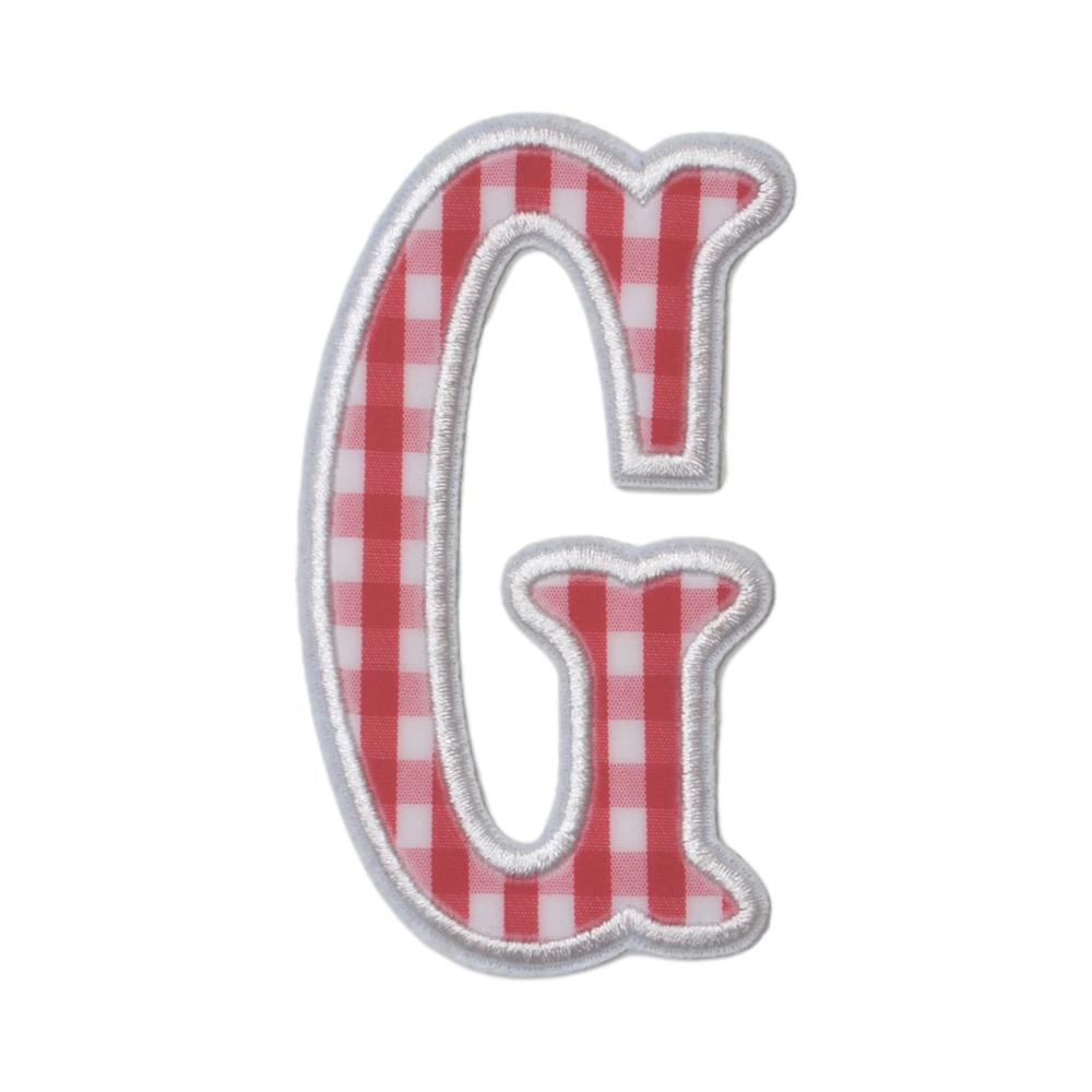 Gingham Red Appliqué Letters *2 Pc Pre-Pack* Letter G