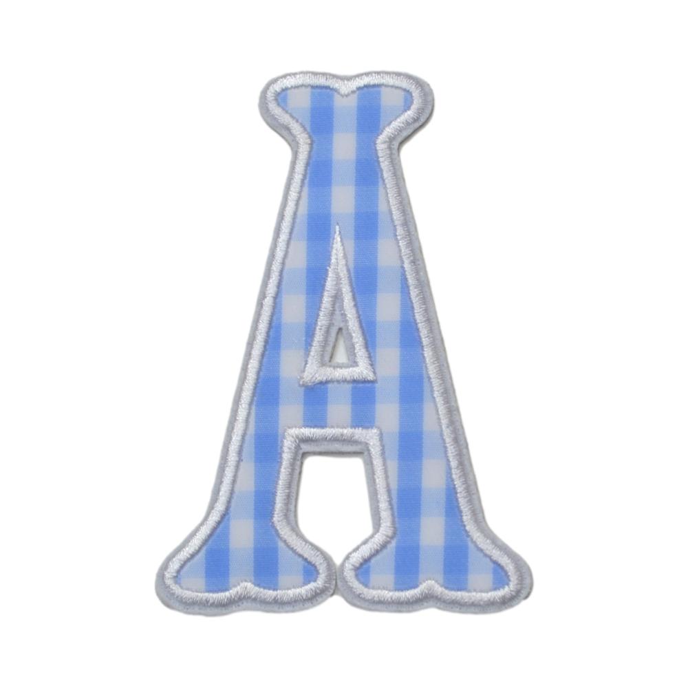 Gingham Sky Appliqué Letters *2 Pc Pre-Pack* Letter A