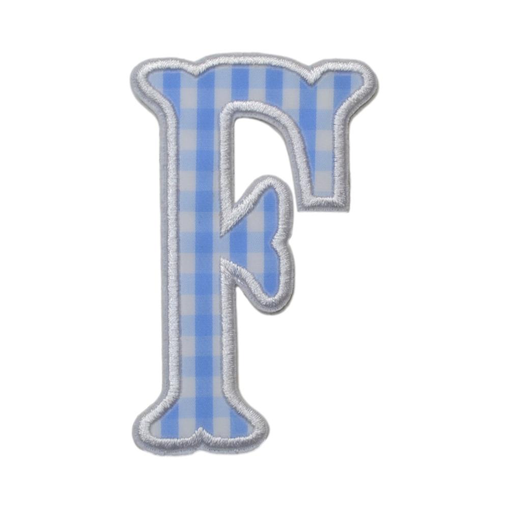 Gingham Sky Appliqué Letters *2 Pc Pre-Pack* Letter F