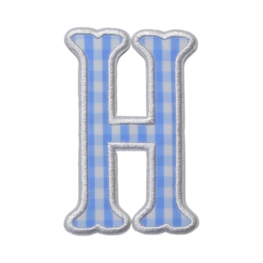 Gingham Sky Appliqué Letters *2 Pc Pre-Pack* Letter H