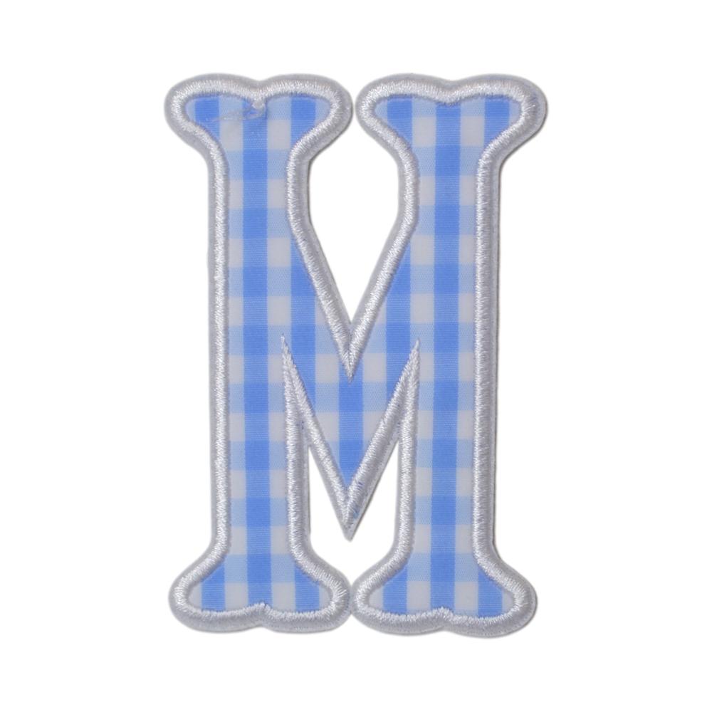 Gingham Sky Appliqué Letters *2 Pc Pre-Pack* Letter M