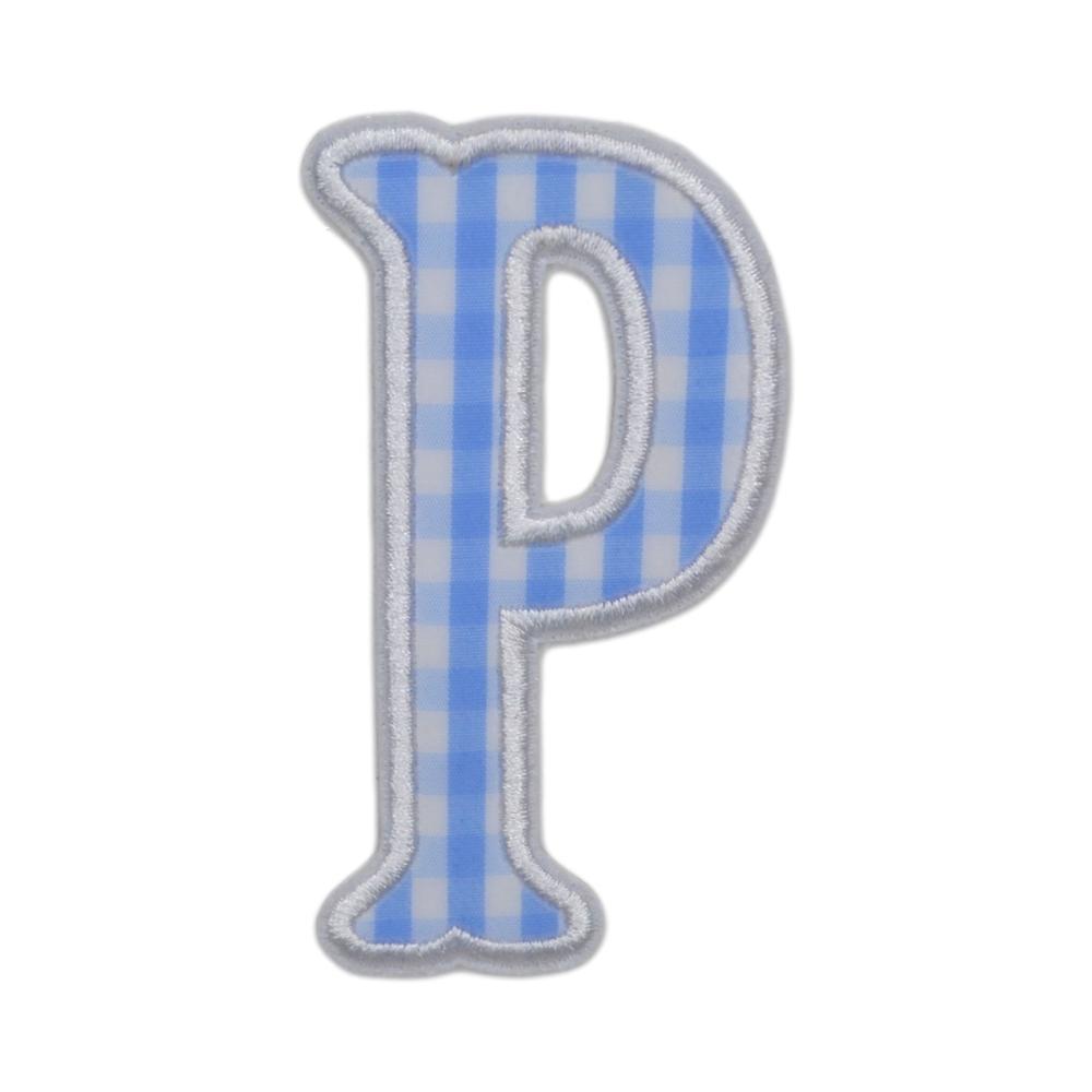 Gingham Sky Appliqué Letters *2 Pc Pre-Pack* Letter P