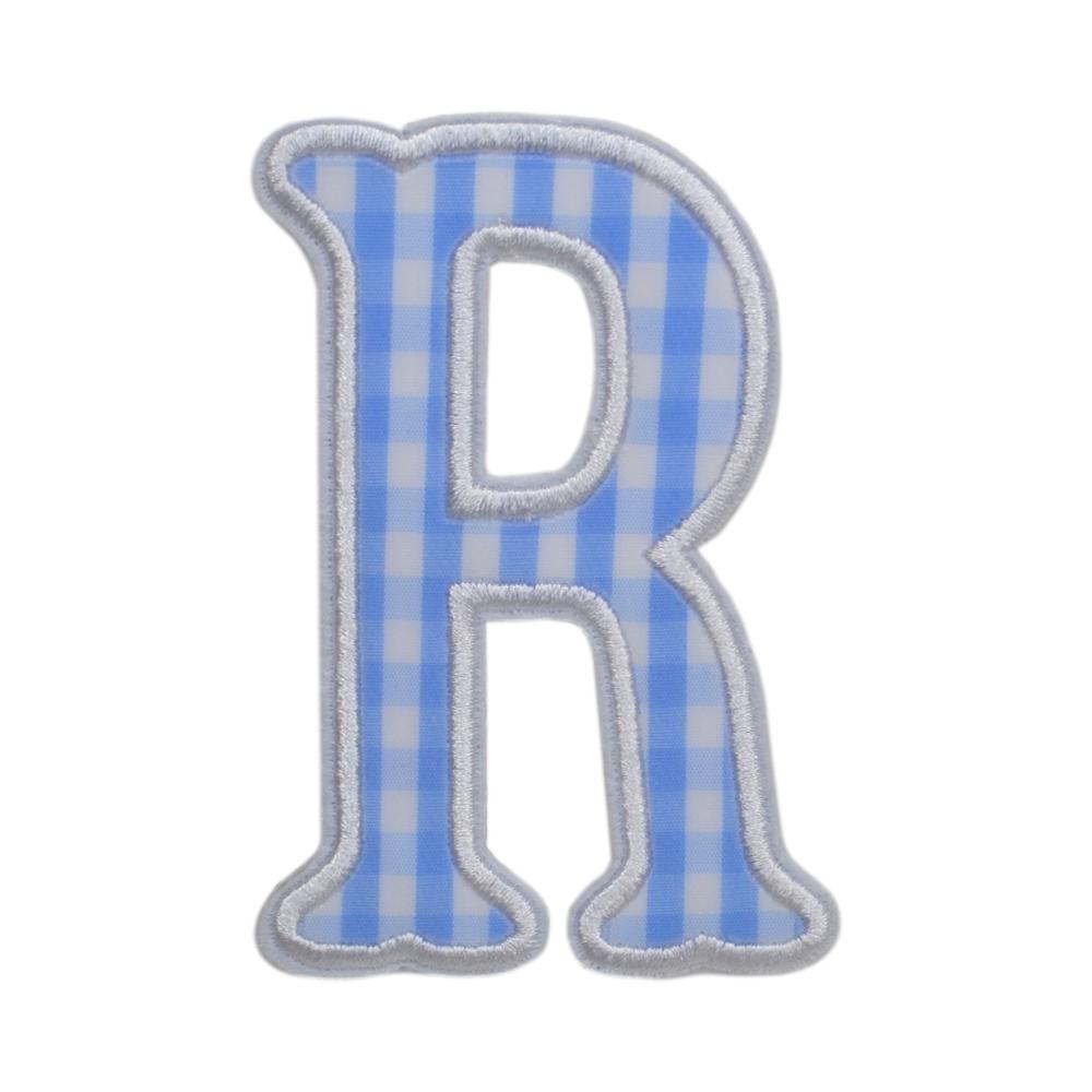 Gingham Sky Appliqué Letters *2 Pc Pre-Pack* Letter R