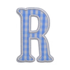 Gingham Sky Appliqué Letters *2 Pc Pre-Pack* Letter R