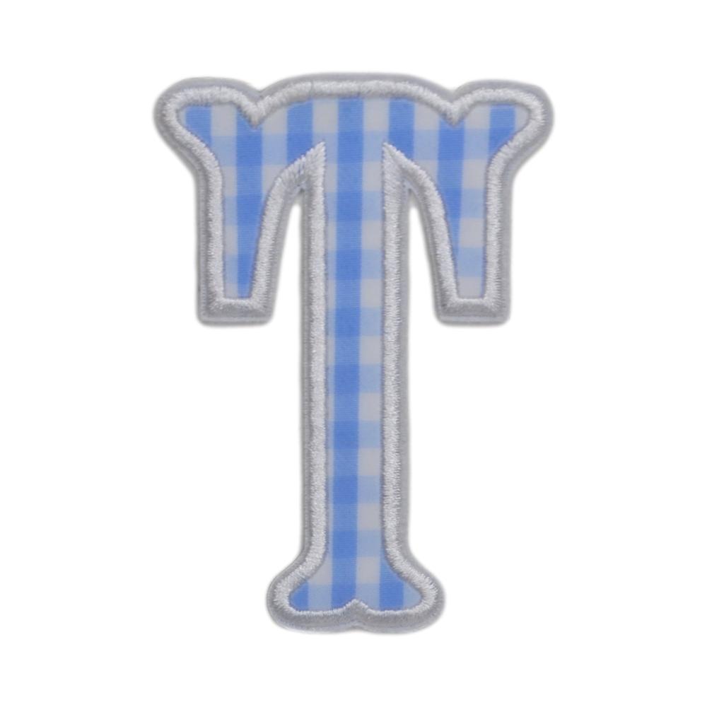 Gingham Sky Appliqué Letters *2 Pc Pre-Pack* Letter T