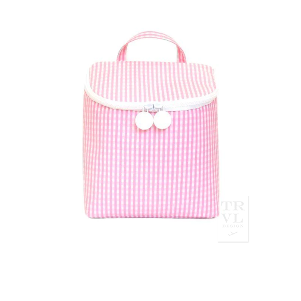 Lunch Box - TAKE AWAY LUNCH BAG - INSULATED GINGHAM PINK