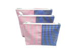 New! Gingham Patch Cosmetic Bag Trio