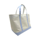 Maxi Tote - Coated Canvas Large Natural With Gingham Sky Trim