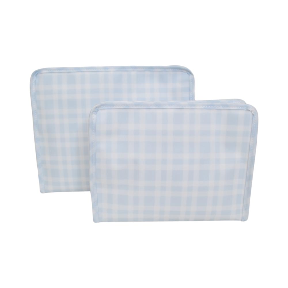 Roadie Medium - Pimlico Plaid Blue Zip Pouch *New! Pimlico Plaid Blue