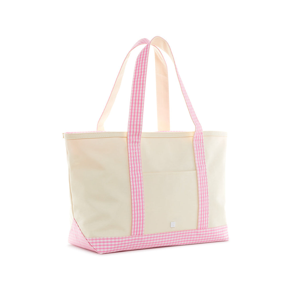 Medium Tote - Coated Canvas Gingham Pink Trim
