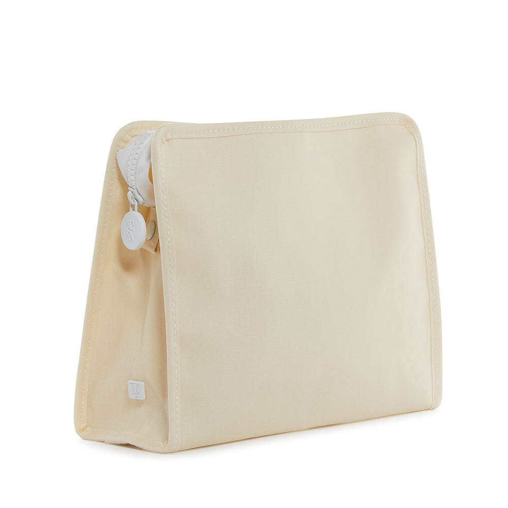 Roadie Large - Coated Canvas Natural Zip Pouch