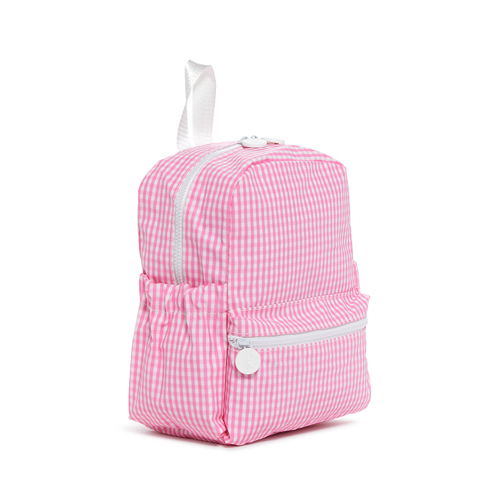 Mini Backer - Gingham Pink *Backorder 12/1 Backpacks