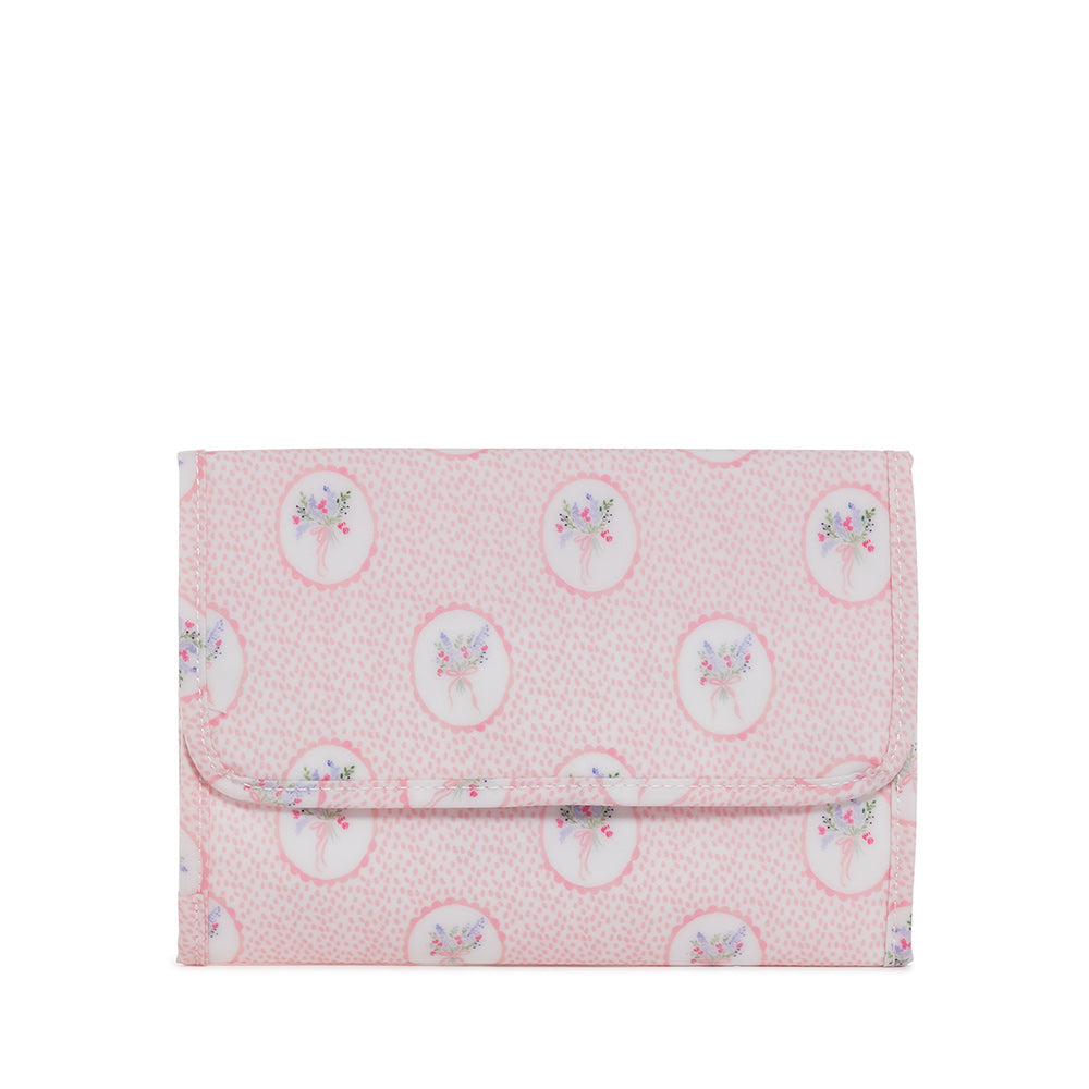 Mini Rollup Hanging Bag - Floral Medallion Pink