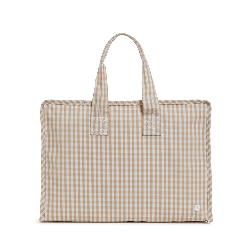 Overnight Tote - Gingham Khaki *New! Tote Bags