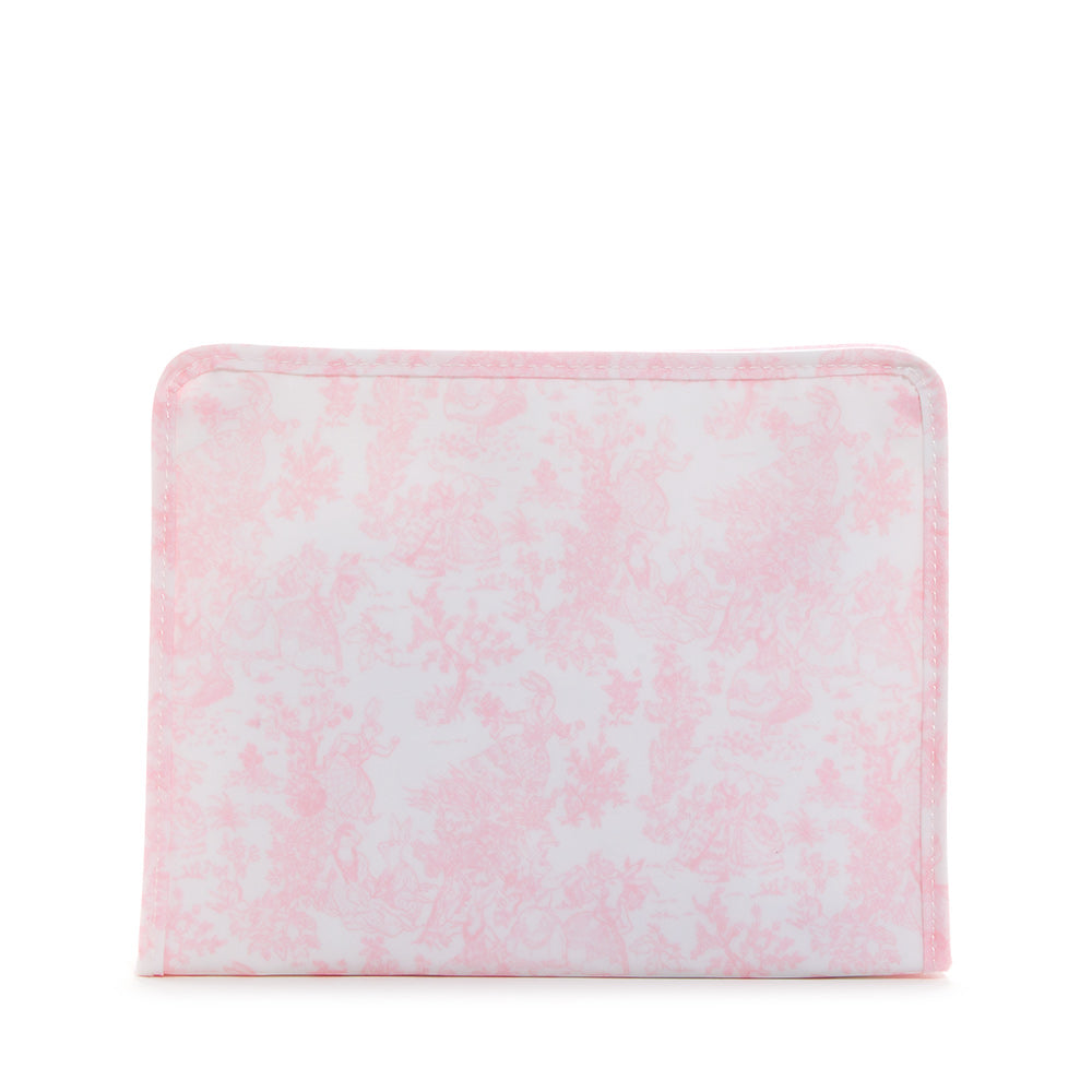 Roadie Large - Bunny Toile Pink Zip Pouch *New!