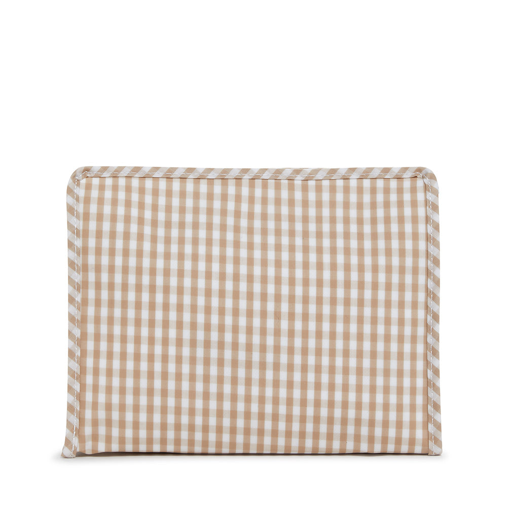 Roadie Large - Gingham Khaki Travel Pouches