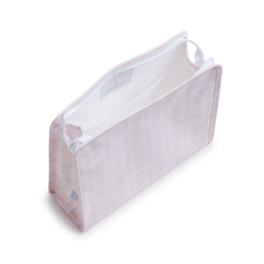 Roadie Large - Pimlico Plaid Pink Zip Pouch Travel Pouches