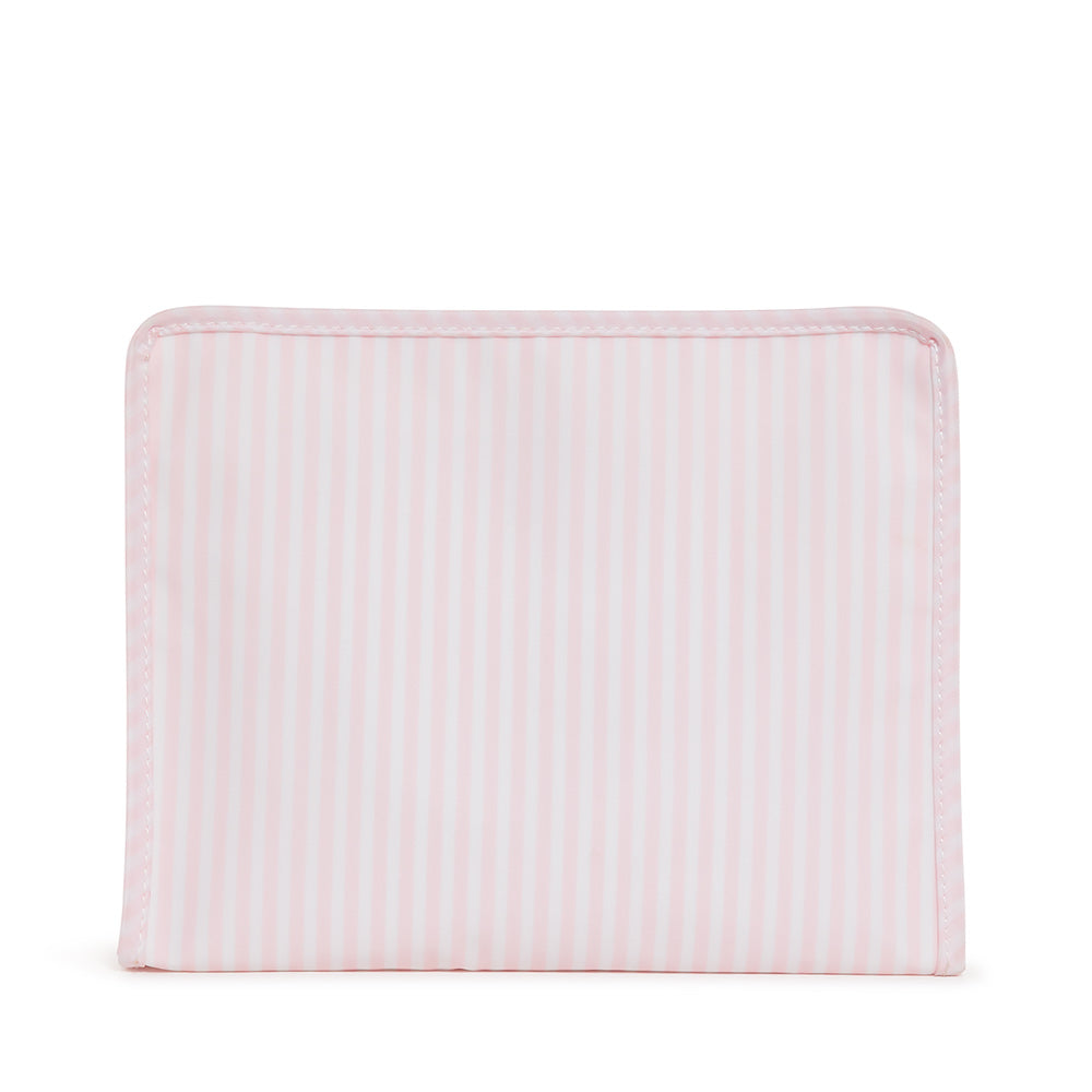 Roadie Large - Pimlico Stripe Pink Zip Pouch