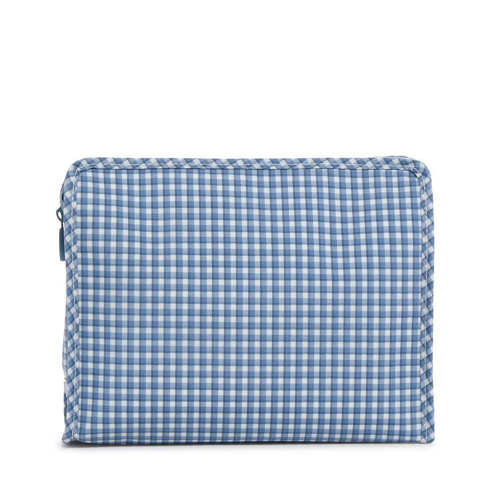 Roadie Large - Rodeo Check Indigo Zip Pouch Travel Pouches