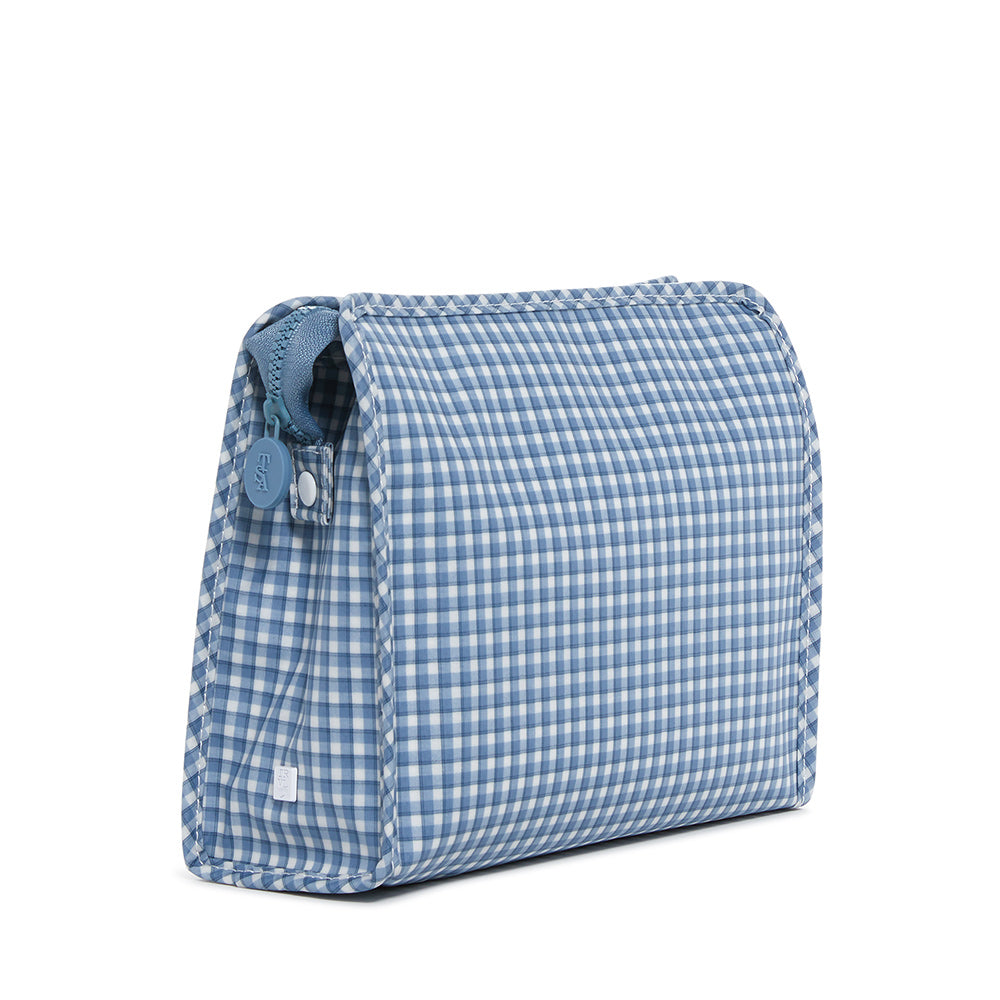 Roadie Large - Rodeo Check Indigo Zip Pouch Travel Pouches