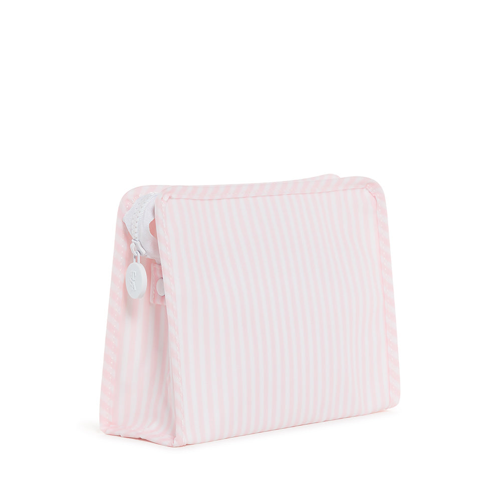 Roadie Medium - Pimlico Stripe Pink Zip Pouch