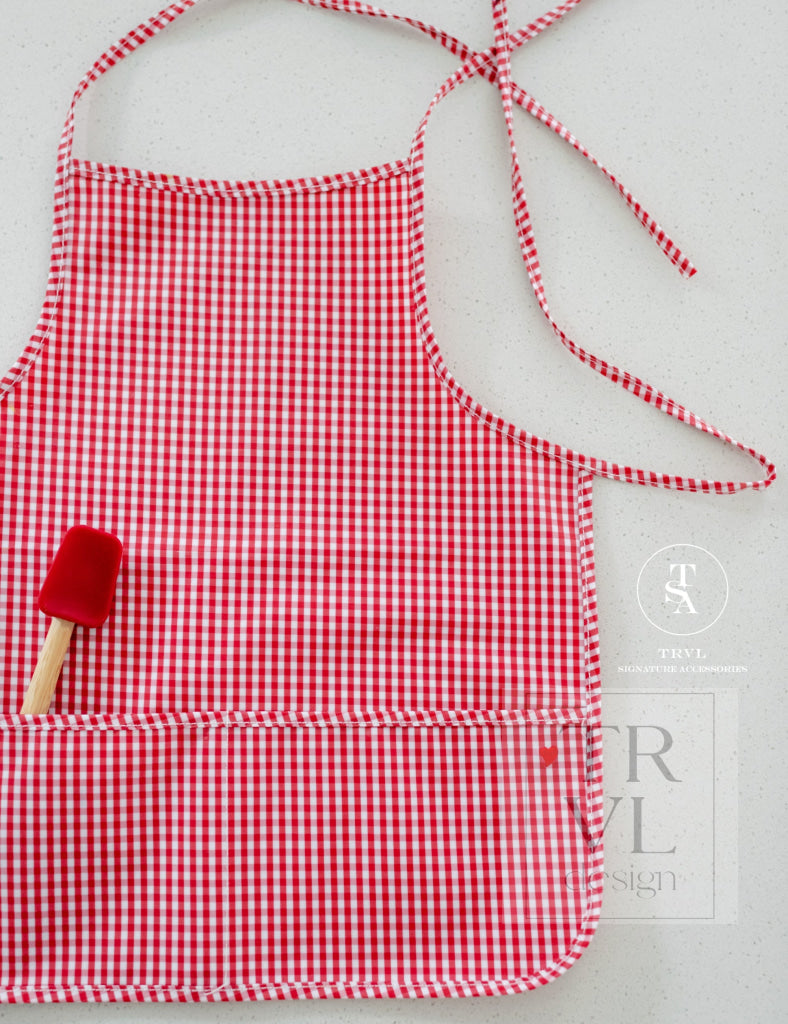 APRON - GINGHAM RED NEW! *2 PC PRE-PACK*