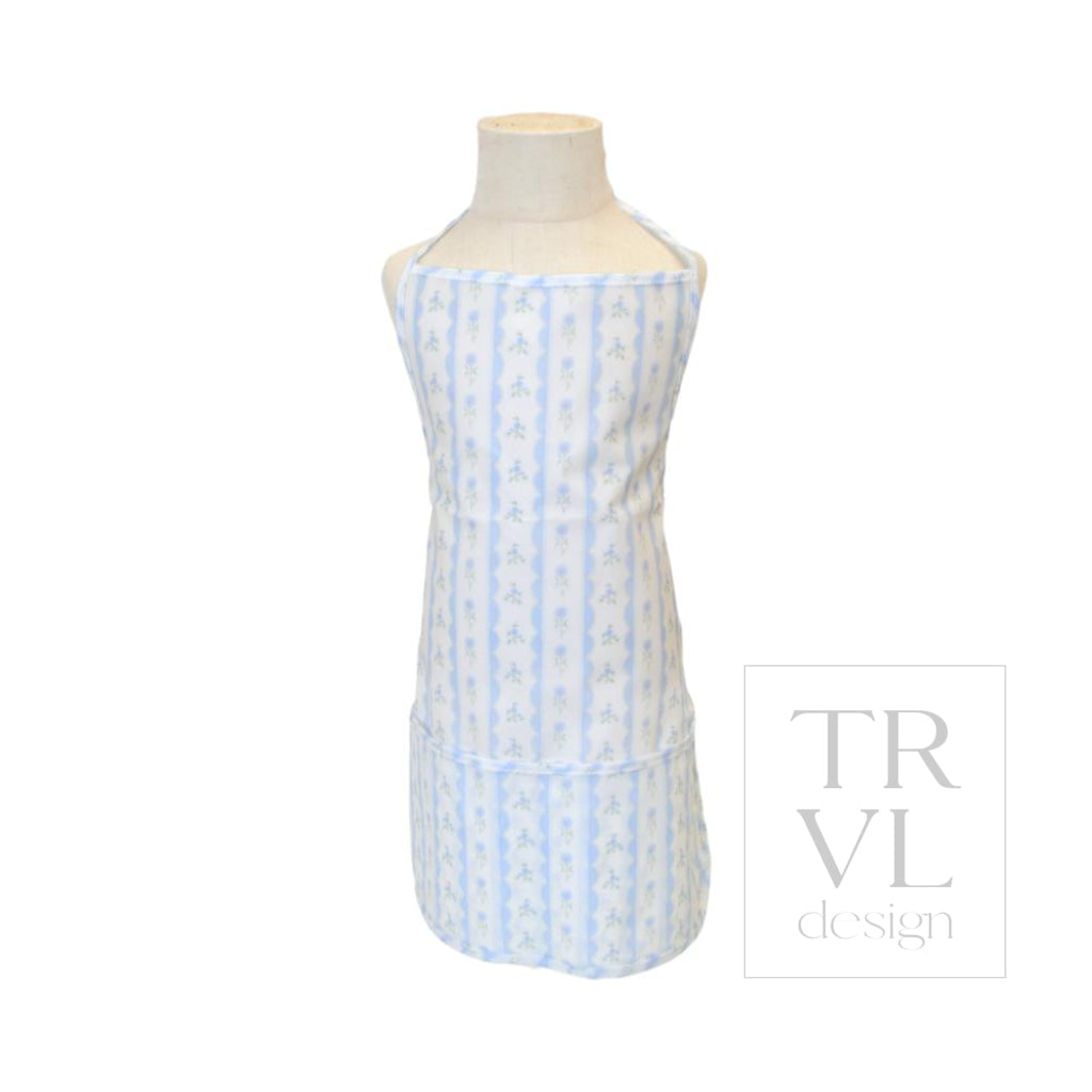 APRON - RIBBON FLORAL BLUE *2PC PRE-PACK* - Aprons