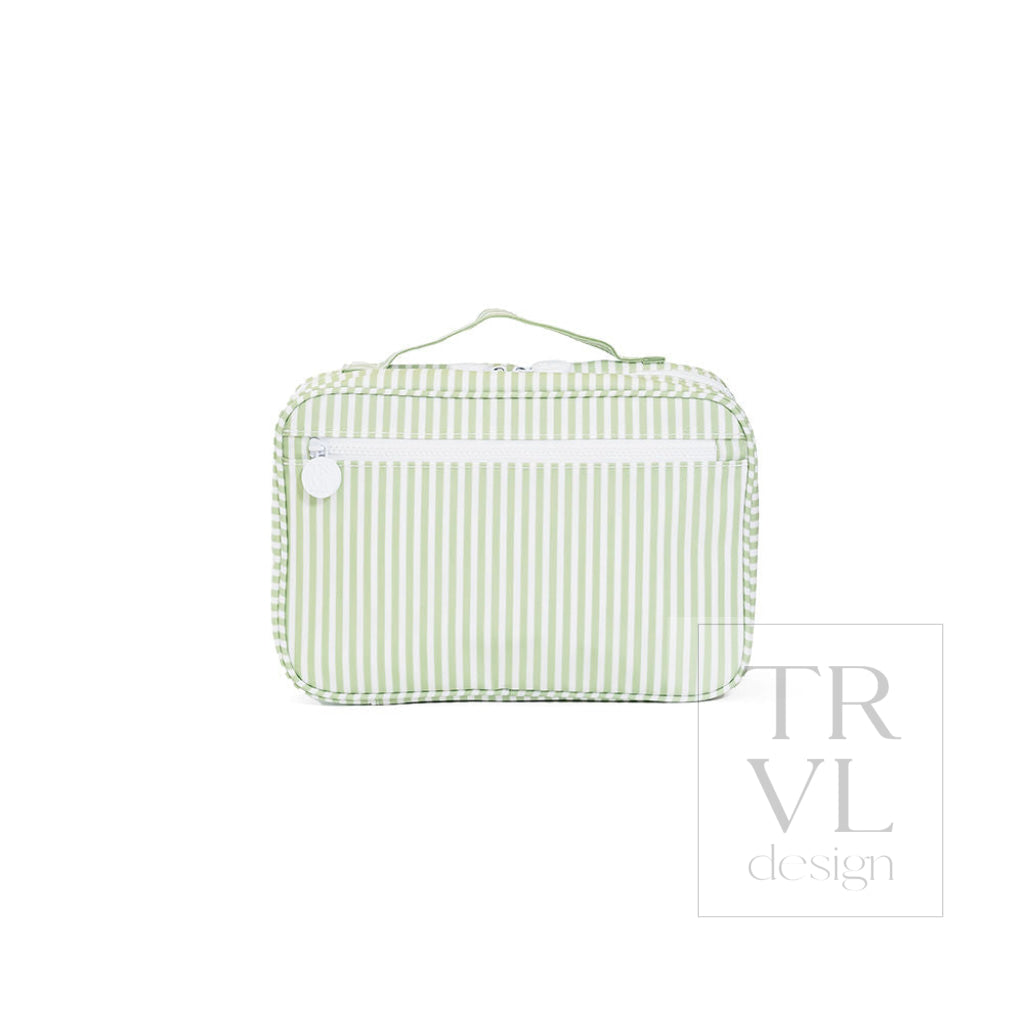 BUNDLE UP2 Hanging Toiletry Bag - PIMLICO STRIPE SAGE - Cosmetic & Toiletry Bags