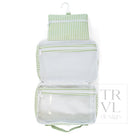 BUNDLE UP2 Hanging Toiletry Bag - PIMLICO STRIPE SAGE - Cosmetic & Toiletry Bags