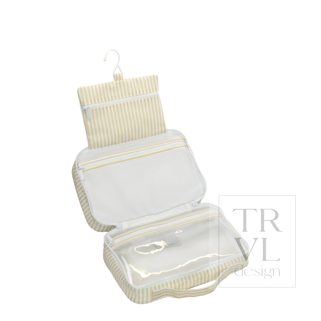 BUNDLE UP2 Hanging Toiletry Bag - PIMLICO STRIPE SAND - Cosmetic & Toiletry Bags