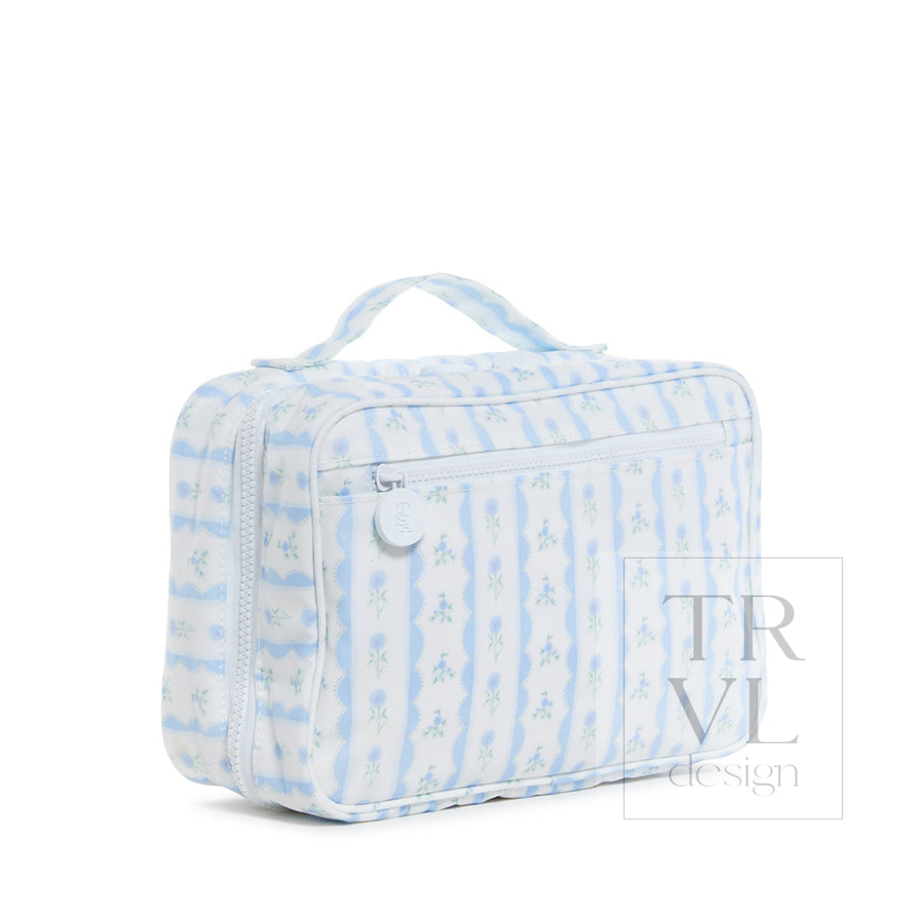 Bundle Up2 Hanging Toiletry Bag - Ribbon Floral Blue Cosmetic & Bags