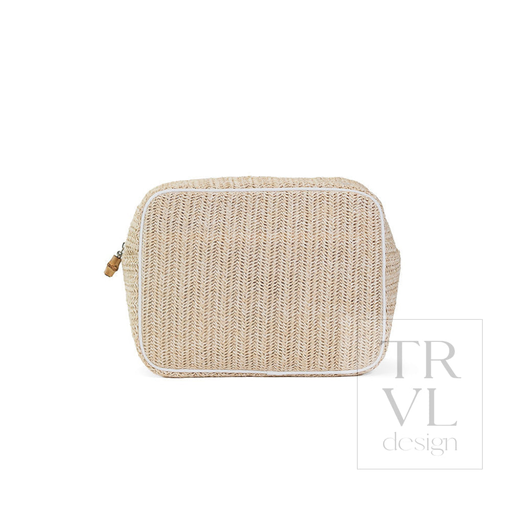 COASTAL STRAW XL GLAM - SAND - Cosmetic & Toiletry Bags