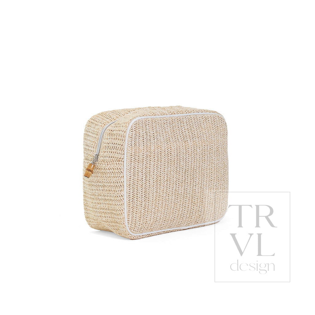 COASTAL STRAW XL GLAM - SAND - Cosmetic & Toiletry Bags