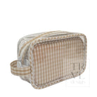DUO GINGHAM CLEAR - GINGHAM KHAKI *TRVL deal - Cosmetic & Toiletry Bags