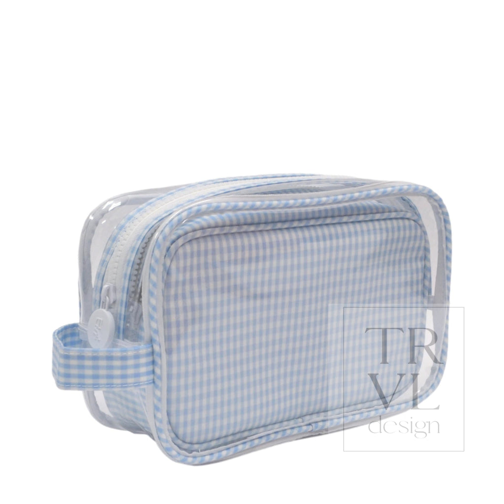 DUO GINGHAM CLEAR - GINGHAM MIST - Cosmetic & Toiletry Bags