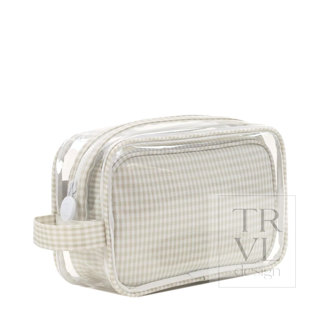 DUO GINGHAM CLEAR - GINGHAM PEARL GREY - Cosmetic & Toiletry Bags