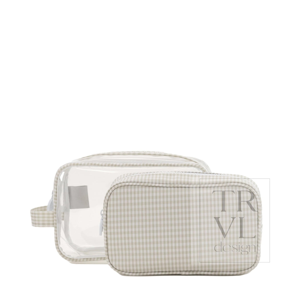 DUO GINGHAM CLEAR - GINGHAM PEARL GREY - Cosmetic & Toiletry Bags