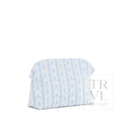 Goodie Cosmetic Bag - Ribbon Floral Blue Cosmetic & Toiletry Bags